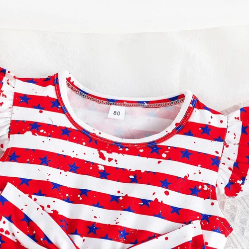 Miniatura 2 de LYQTloml Vestidos de bebé niña con volantes de manga larga con lazo entretejido floral princesa tutú faldas ropa para niñas pequeñas