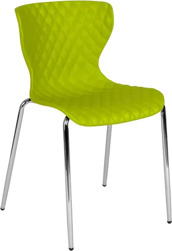 Miniatura 16 de Flash Furniture Lowell Silla apilable de plástico negro con asiento en cascada