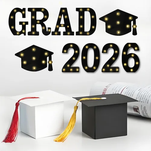 Miniatura 3 de Curyidy Letras de decoración de graduación, letreros de marquesina, luces iluminadas de marquesina de clase de 2025 para cumpleaños, Año Nuevo