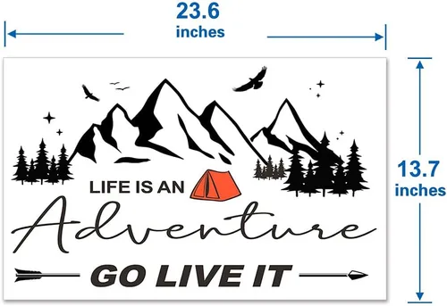 Miniatura 8 de Calcomanía de pared Adventure Awaits, calcomanía de campamento, Life is an Adventure Go Live It Mountains Tribal Senderismo, vinilo impermeable