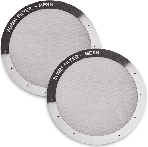 Juego de filtros reutilizables – 2 piezas de metal de acero inoxidable – 2 filtros de metal de malla para cafetera AeroPress y máquina de café