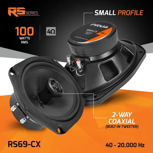 Miniatura 6 de PRV AUDIO Altavoces coaxiales de 2 vías para automóvil de 6 x 9 pulgadas, 200 vatios por par, 4 ohmios RS69-CX, altavoz premium de neodimio