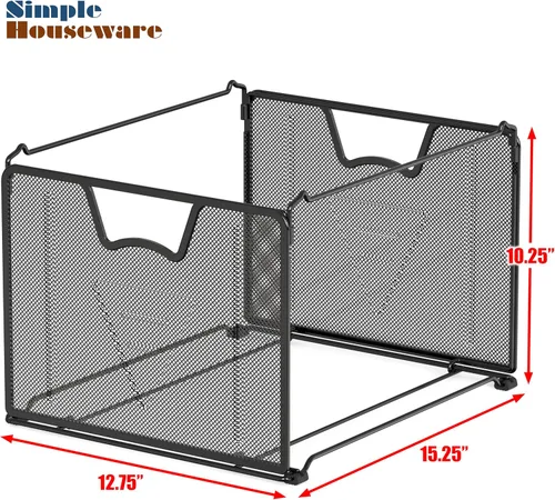 Miniatura 3 de Organizador de malla para archivos colgante de SimpleHouseware, color negro