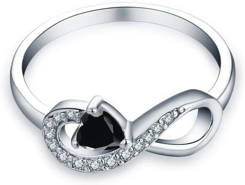Miniatura 26 de Anillo Jo Wisdomo de compromiso. de plata esterlina, con corazón e infinito, anillo de amistad, para ella