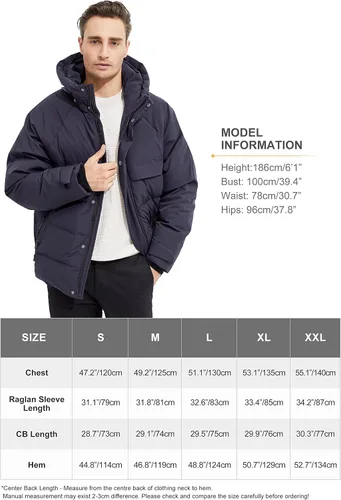 Miniatura 6 de Orolay Chaqueta de plumón de invierno con capucha ajustable para hombre