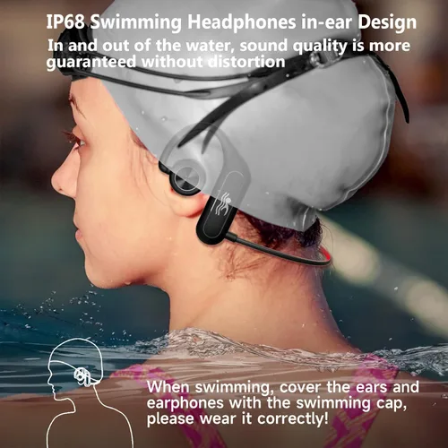 Miniatura 4 de Auriculares impermeables IP68 con reproductor de MP3 de 32 GB Bluetooth 5.2 auriculares inalámbricos, deportes, gimnasio