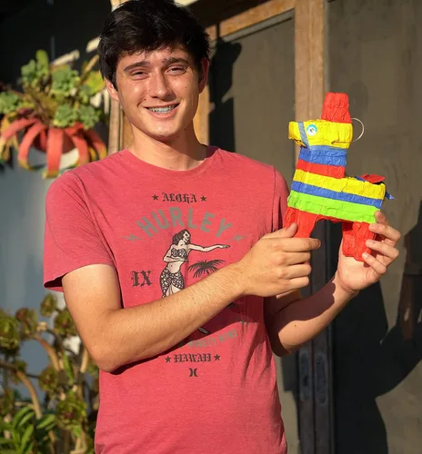 Miniatura 9 de Bonita piñata de burro de 12 pulgadas prerellena con cantidades variadas de caramelos populares y etiqueta de mensaje adjunta para amigos, familia