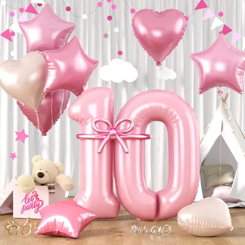 Miniatura 84 de Globos dorados de color champán con el número 11, globos de oro claro, globo de aluminio dorado con forma de corazón con estrella y globo largo