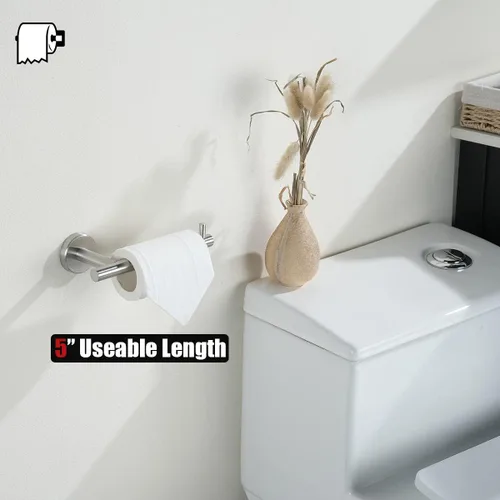 Miniatura 3 de JQK Soporte para Papel Higiénico, 5 Pulgadas Acero Inoxidable 304 Grosor 0.8mm Dispensador de Papel Higiénico para Baño, Sostiene Mega Rollos