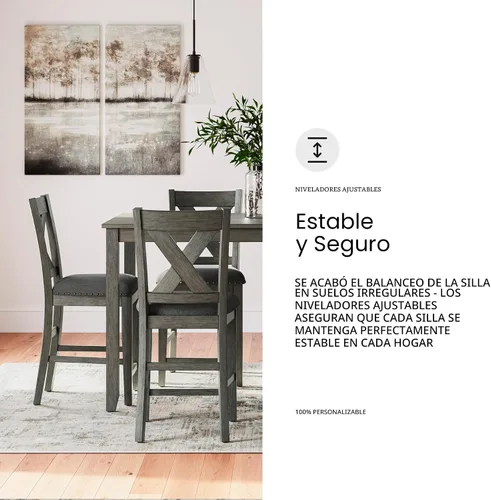 Miniatura 10 de Signature Design by Ashley Caitbrook Mesa de Comedor Casual de Altura de Mostrador y Taburetes de Bar Tapizados con Ribete de Tachuelas, Juego de 7