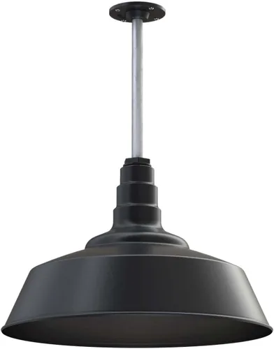 Miniatura 54 de Steel Lighting Co. Manhattan Warehouse Light Lámpara colgante montada en el techo Cúpula de 20 pulgadas Montaje al ras Luz de granero