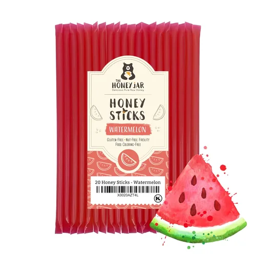 Miniatura 42 de The Honey Jar Palitos de miel lisos, pajitas de miel pura para el té, café o un placer saludable, una cucharadita de miel saborizada por barra