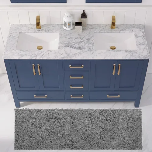Miniatura 106 de LuxUrux Tapete de microfibra afelpada, de felpilla extrasuave, pelo largo de 1 pulgada, muy absorbente, para baño o ducha, lavar y secar a máquina