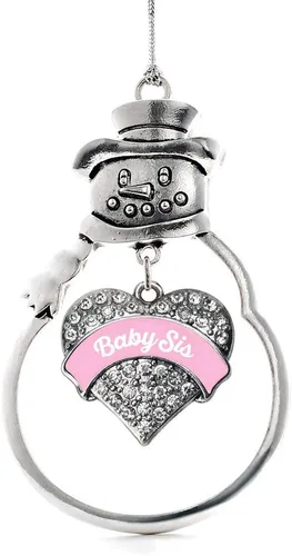 Miniatura 251 de Inspired Silver - Big Sis - Adorno de Navidad plateado - Adorno de árbol de Navidad con dije de corazón con circonita cúbica - Decoración colgante