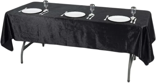 Miniatura 21 de Efavormart - Mantel rectangular de terciopelo negro prémium de 60 x 102 pulgadas para eventos de fiesta de boda