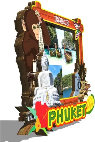 Miniatura 2 de Phuket Tailandia imán de nevera de madera 3D hitos de viaje coleccionables recuerdos decoración hecha a mano