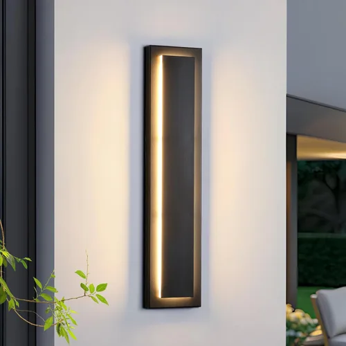 Miniatura 25 de tewei Aplique de Pared LED para Exteriores de Anochecer a Amanecer Iluminación Exterior, Accesorios de Iluminación Exterior Moderna Negro Mate Luces