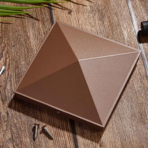 Miniatura 5 de Dunzy 1 tapa de aluminio pirámide de 6 x 6 pulgadas, cubiertas decorativas para postes de valla, funciona solo para fundas de metal de madera reales