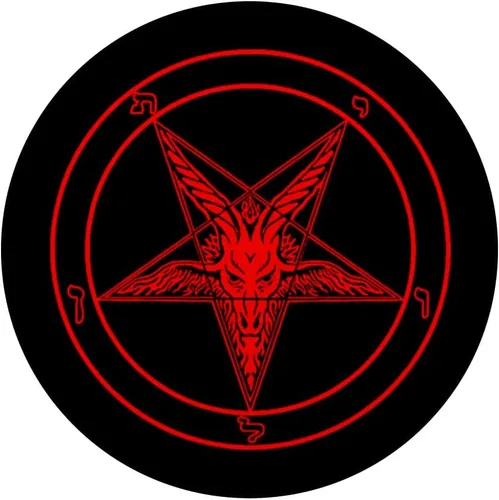 Miniatura 3 de Pentagram Satanic Pentagram on Black with Baphomet - PopSockets Grip and Stand for Phones and Tablets, Negro