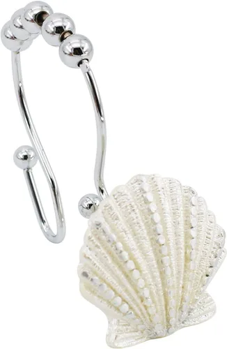 Miniatura 7 de BEAVO Seashell - Ganchos para cortina de ducha, 12 anillos decorativos de acero inoxidable para cortina de ducha de doble rodillo que se deslizan