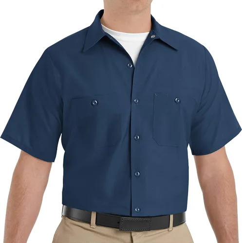 Miniatura 5 de Red Kap Camisa de trabajo industrial para hombre, ajuste regular, manga corta