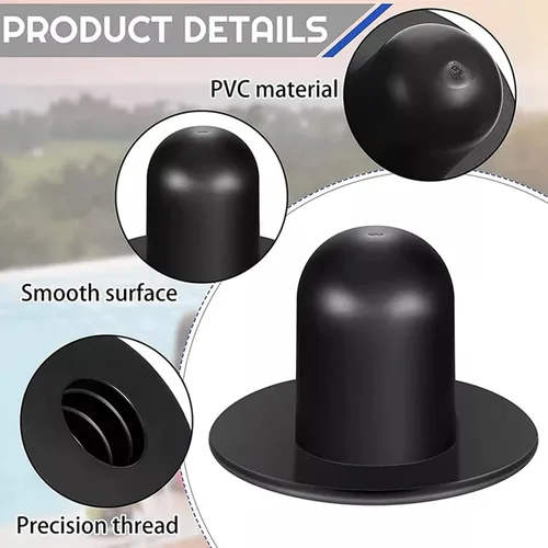 Miniatura 3 de Paquete de 4 tapones de repuesto para pared de piscina, tapones de tope, tapones de piscina, tapón de orificio para filtro de bomba de piscina