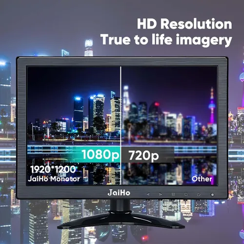 Miniatura 4 de JaiHo Monitor IPS pequeño de 10.1 pulgadas, pantalla portátil Full HD de 1920 x 1200 con espejo abatible, pantalla de seguridad de alto brillo