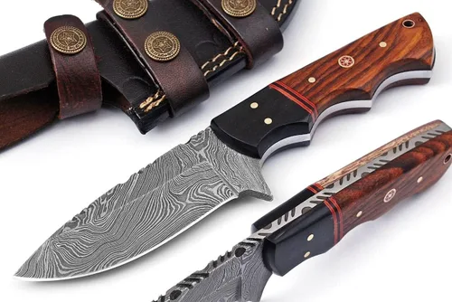 Miniatura 26 de Cuchillos de Damasco Hechos a Mano Personalizados de Acero de Damasco Cuchillo de Caza para Desollar, Camping, Exterior - Cuchillos de Caza de Hoja