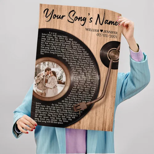 Miniatura 6 de H-DEWALL Póster personalizado de letras de canciones, regalos para marido, foto inspiradora, arte de pared, decoración de casa, sala de estar