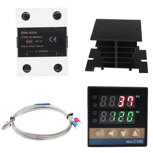 Miniatura 8 de Controlador de temperatura PID digital REX-C100 PID Termostato Controlador de temperatura Digital REX C100 con relé SSR 25DA K Sonda de termopar RKC
