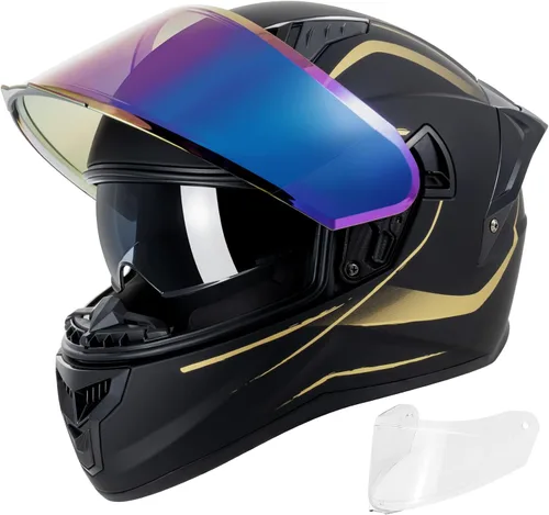 Miniatura 13 de Casco de motocicleta de cara completa para adultos, hombres y mujeres, casco de carreras aprobado por el DOT, casco de carreras de bicicleta