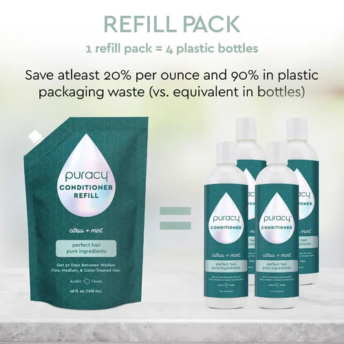 Miniatura 3 de Puracy Acondicionador, los mejores días para cabello fino, medio y tratado con color, cabello perfecto de ingredientes puros, el cabello se mantiene