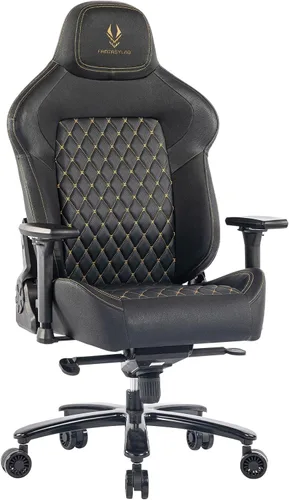 Miniatura 11 de Silla de juegos grande y alta de 440 libras, silla de juegos con base de metal, espuma viscoelástica lumbar, reposabrazos ajustable 4D, silla