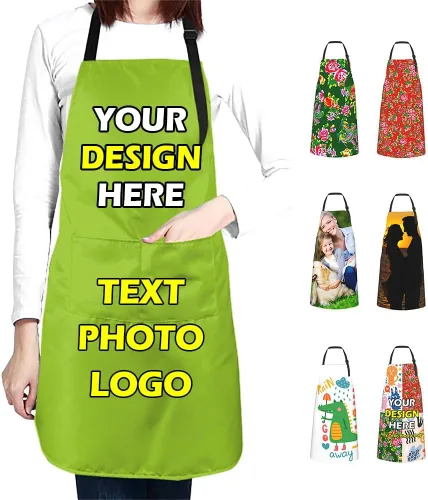 Miniatura 28 de Delantales impermeables personalizados para diseñar tu propia imagen, logotipo, texto, añadir fotos, delantal para cocinar hornear, 33 x 27.5