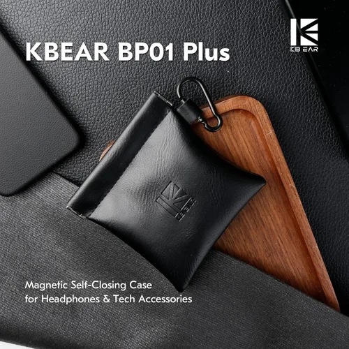 Miniatura 2 de Kbear BP01 Plus - Paquete de 2 fundas de almacenamiento portátiles para IEM, en oídos, auriculares, bolsa de viaje de cuero para joyas, adecuada