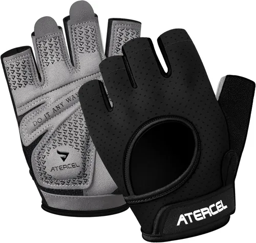 Miniatura 10 de ATERCEL Guantes de levantamiento de pesas, protección completa de la palma de la mano, guantes de entrenamiento para gimnasio, ciclismo, ejercicio