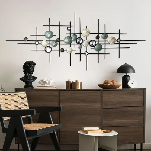 KEQAM Arte de pared de metal moderno grande, decoración de pared de metal para el hogar, esculturas de pared hechas a mano para colgar en la pared