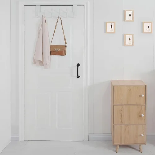Miniatura 9 de WEBI - Perchero de 6 ganchos para abrigos, para colgar sobre la puerta, ideal para colgar toallas, ropa y abrigos en la puerta del baño Blanco