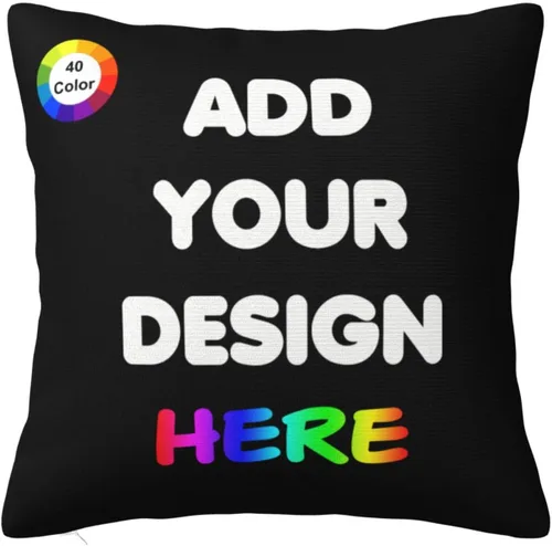 Funda de almohada personalizada con imagen, logotipo, texto, foto de amor, recuerdo de boda, funda de almohada cuadrada estándar, multicolor, Negro