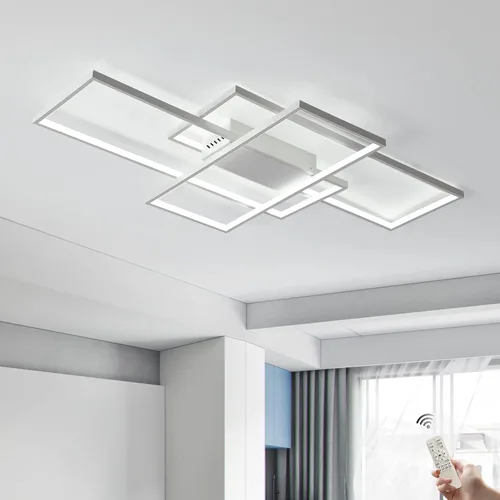 Miniatura 15 de GEADI Lámpara de techo moderna regulable, lámpara de techo LED blanca de 35.4 pulgadas con control remoto, accesorio de iluminación rectangular