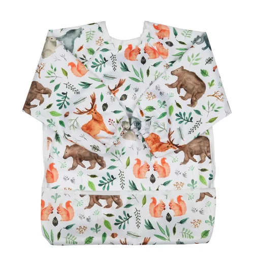 Miniatura 19 de Babero de bebé manga camisa con bolsillo 1-3 años pintura para niñas (Flamingo Cactus)