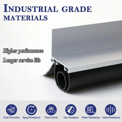 Miniatura 3 de Juntas de puerta de garaje, sellos de goma inferior en forma de U+O resistentes con base de retención de pista de aluminio + kit de combinación