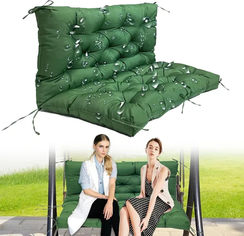 Miniatura 16 de Swing Cushions 2 Seater Replacement Waterproof Porch Swing Cushions with Backrest Thicken 4" Replacement Swing Cushions for Outdoor Furniture Patio