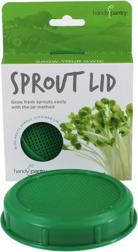 Miniatura 2 de Handy Pantry Tapa de colador para tarro germinado, sin BPA, se adapta a tarros Mason de boca ancha, para brotes de cultivo y otros usos, paquete de 2