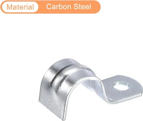 Miniatura 4 de uxcell 18 correas de tubo de 0.472 in, correas de un agujero, abrazadera de tubo de acero chapado en zinc, costilla reforzada para conductos