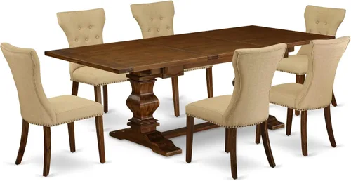 Miniatura 22 de East West Furniture LAGA11-78-03 - Juego de mesa de comedor de 11 piezas, incluye una mesa de comedor rectangular con hojas extraíbles y 10 sillas