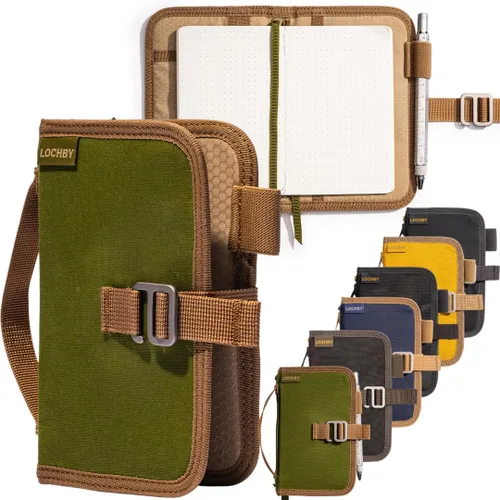 Miniatura 23 de LOCHBY® Carpeta Field A5 Cubierta de carpeta de 6 anillas Lona encerada resistente al agua Diseño plano Sistema A5 apto para recargar