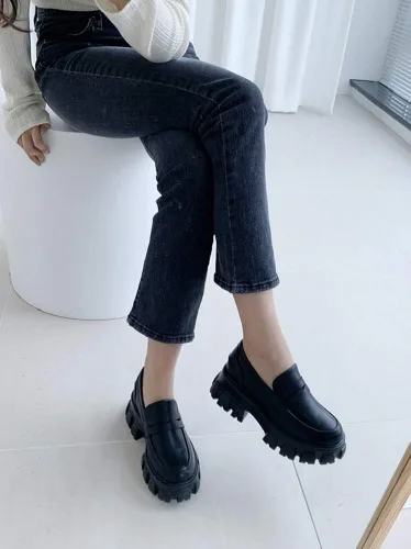 Miniatura 5 de AnnaKastle Mocasines de plataforma gruesa sin cordones para mujer
