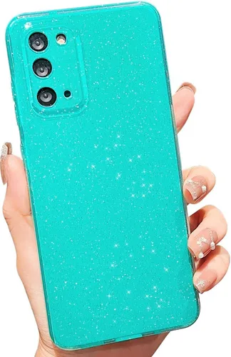 Miniatura 30 de MINSCOSE Compatible con Samsung Galaxy S22 Plus Case, Bonito Color Neón Brillante, con Purpurina Brillante Delgada Resistente a Golpes de Silicona