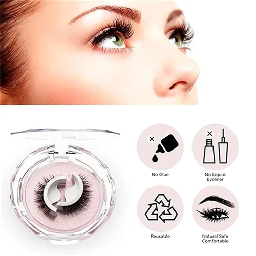 Miniatura 3 de Pestañas autoadhesivas reutilizables, 5 pares de pestañas autoadhesivas Glazyboo, pestañas autoadhesivas mejoradas, naturales, para mujeres, sin 5